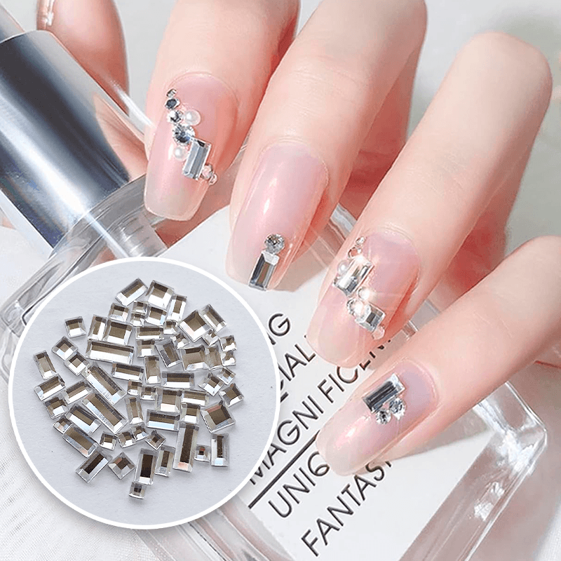 Bolsita de cristal rectangular y cuadrado plata