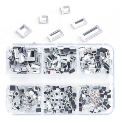 Estuche cristal rectangular y cuadrado plata