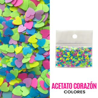 Acetatos corazón colores bolsita
