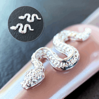 Dijes víbora corta plata (par)