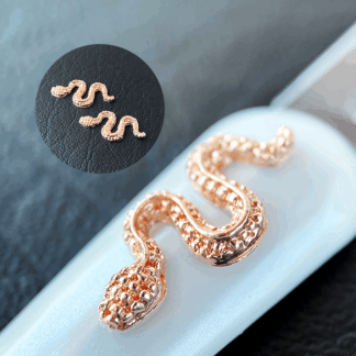 Dijes vibora corta rose gold (par)