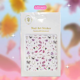 Sticker Flores Tonos lila