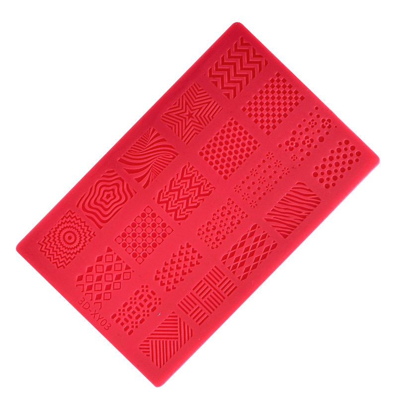 Placa de silicon Textura de lineas, rombos, circulos, flores y estrellas