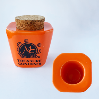Vasito de Porcelana Naranja con corcho MC (Monómero Container)