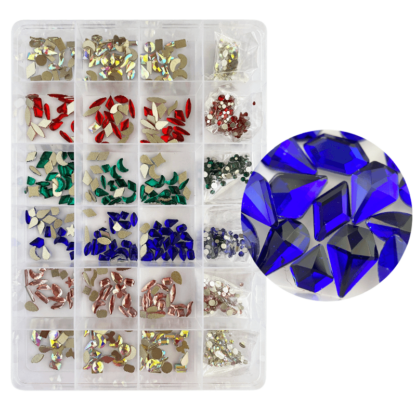 Estuche grande de cristales mixtos y figuras colores