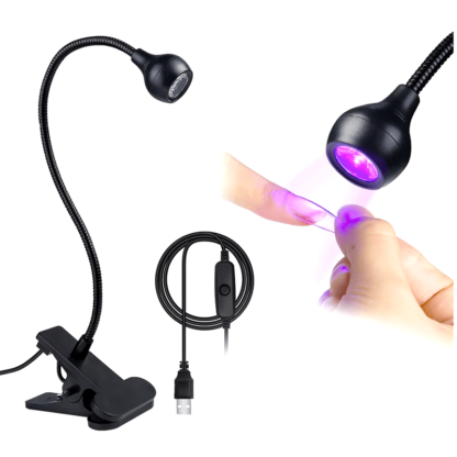Lámpara LED Clip On Negra para softgel o precurado