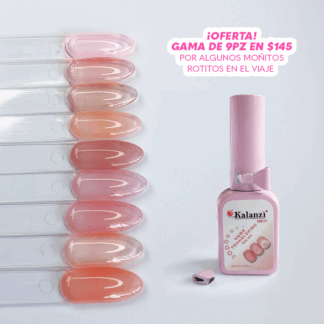 Gama Gel Vitral Nude translucido 9pz Kalanzi (moñitos quebrados)