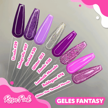 Gel Tornasol Fino Morado Fantasy (Glitter Fine) - Imagen 2