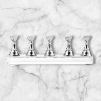 Soporte para muestrario plata con base cristal