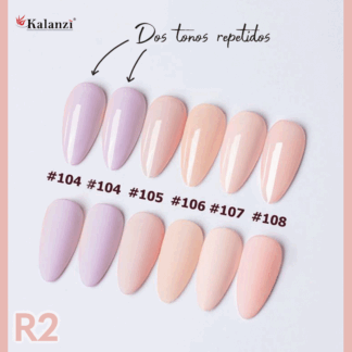 Gama Gel Polish Mod. R2 de 6pz Kalanzi (dos geles #104)