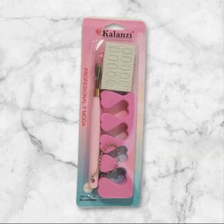 Kit Empujador de cuticula metalico con lija autoadherible y separador de dedos