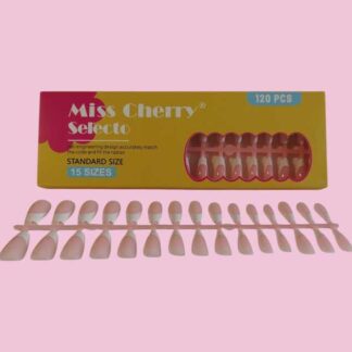 Tips press on french rosa con blanco Miss Cherry