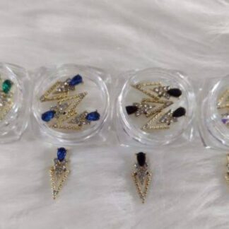 Dijes Flecha Vol.4 gemas azul, negra, tornasol y verde (16 pz) Fantasy