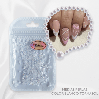 Medias Perlas color Blanco Tornasol