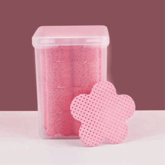 Toallitas limpiadoras sin pelusa forma de flor rosa claro 200pz