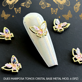 Dijes mariposa tonos cristal base metal mod. 6