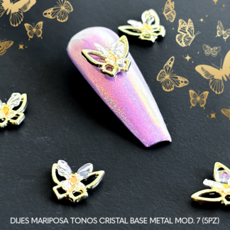 Dijes mariposa tonos cristal base metal mod. 7