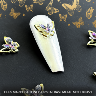 Dijes mariposa tonos cristal base metal mod. 8