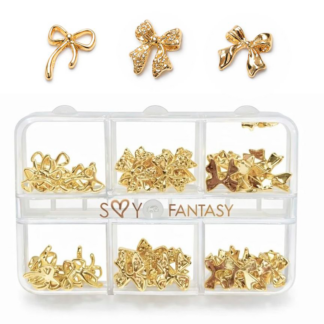Blister de Dijes de moños dorados Fantasy