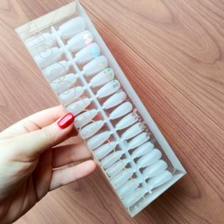 Tips softgel medianos matte Coffin CAJA CAFE CLARO Miss Cherry