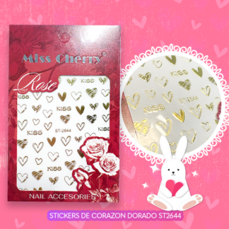 Stickers de corazon dorado ST2644