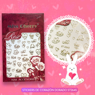 Stickers de corazon dorado ST2645