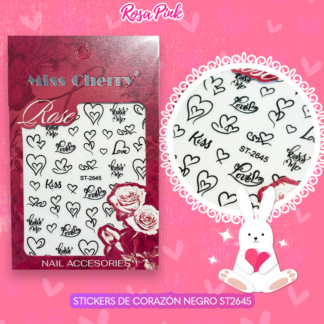 Stickers de corazon negro ST2645