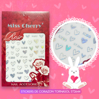 Stickers de corazon tornasol ST2644