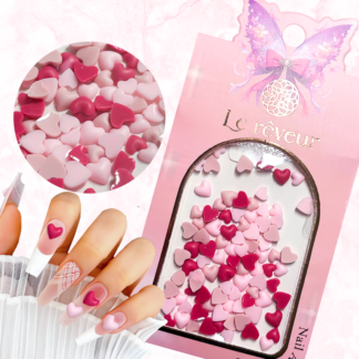 Cartera Dijes de Corazones mix colores rosa y rojo