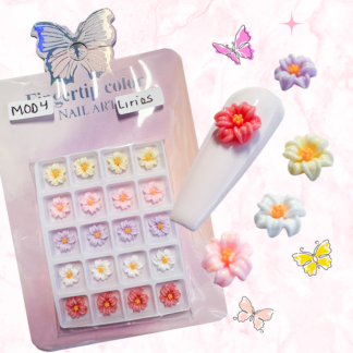 Cartera Dijes de flor lirio 20pz Mod 4