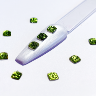 Dijes cuadrito de resina verde