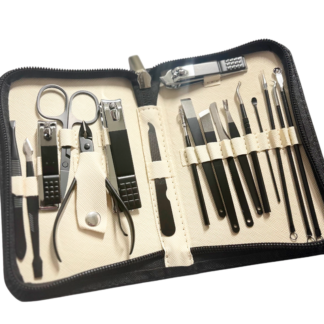 Estuche negro de manicura con cierre Kalanzi