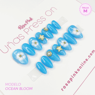Ocean Bloom Uñas Press ON Talla M