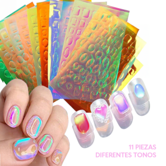 Papel efecto ice para uñas 11 piezas