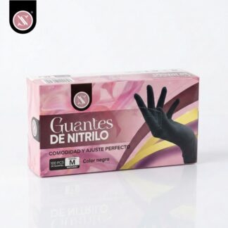 Guantes de Nitrilo Color Negro Talla M Studio N