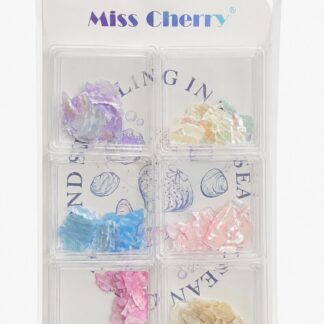 Cartera de 6pz concha nacar pastel tornasol Miss Cherry