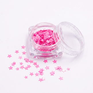 Acetato estrellas rosa neón bote