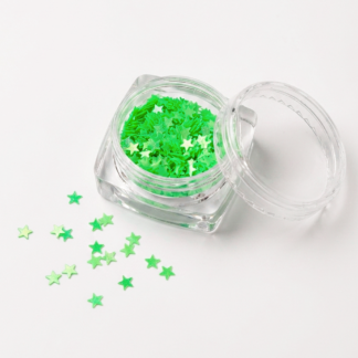 Acetato estrellas verde neón bote