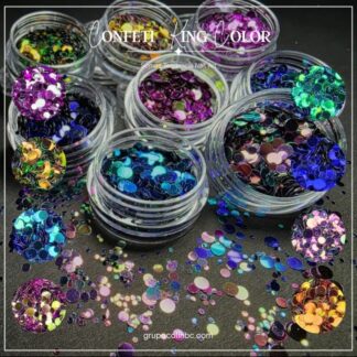 Acetato confeti metálico mix King colors 8 pz