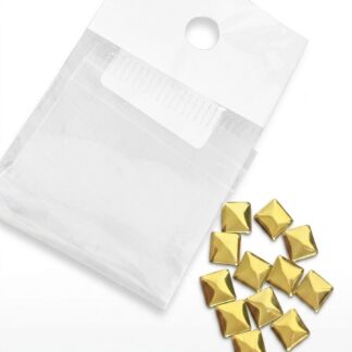 Estoperoles dorados cuadros grandes bolsita