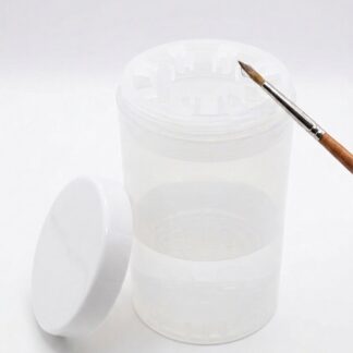 Vaso limpia pincel tapa blanco