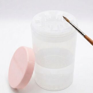 Vaso limpia pincel tapa rosa pastel