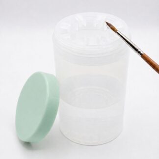 Vaso limpia pincel tapa verde pastel