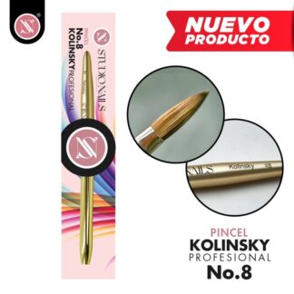 Pincel Profesional Kolinsky 8 (Dorado) Studio Nails