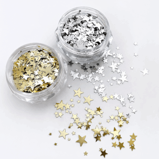 Acetatos estrellas doradas y plateadas 2pz