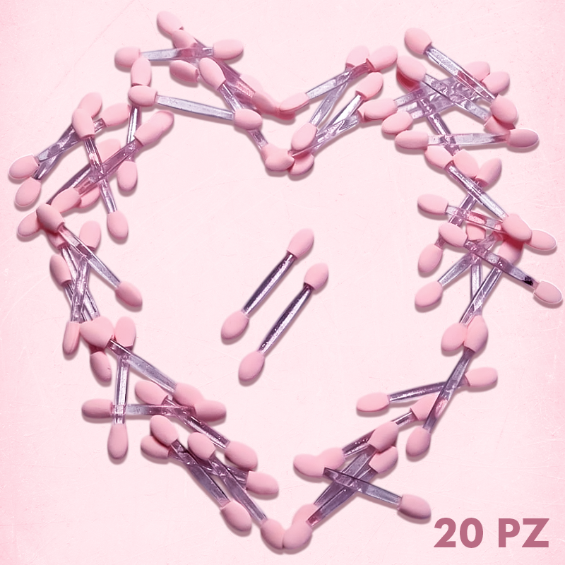Aplicadores dobles color rosa mango gliter rosa 20 pz