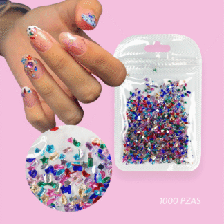 Cartera de Mini cristales de figuras de colores 1000pz
