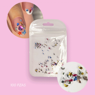 Cartera de Mini cristales de figuras de colores 100pz