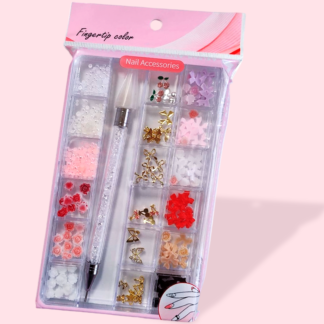 Kit de Decoraciones 3D para Uñas con Katana Aplicadora