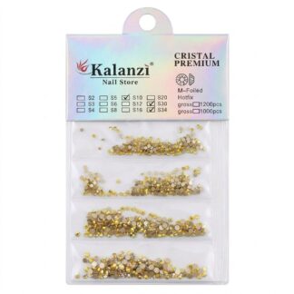 Cartera de cristales mix dorado Kalanzi